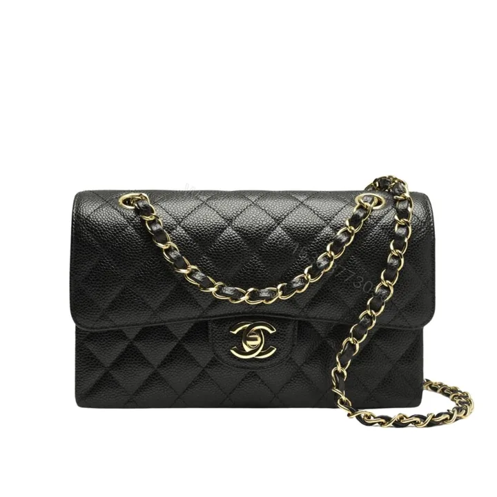 View 1 of Chanel Medium Classic Handbag Grained And Gold Tone Metal Black 26Cm