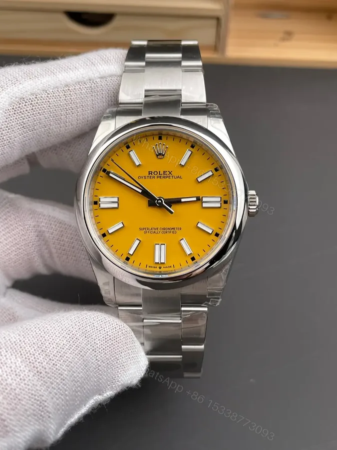 View 1 of Rolex Oyster Perpetual 41 Yellow Dial Watch 124300-0004