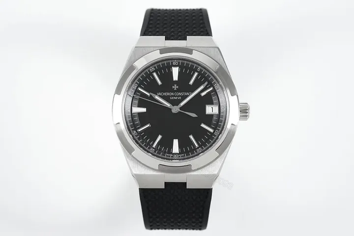 View 1 of GS Factory Vacheron Constantin Overseas Black Dial Stainless Steel Watch with Interchangeable Rubber Strap