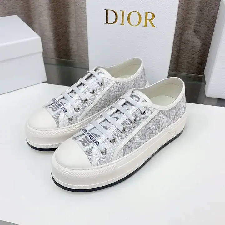 View 1 of WALK’N’DIOR PLATFORM SNEAKERS UNISEX JARDIN D’HIVER EMBROIDERED GREY – CD194