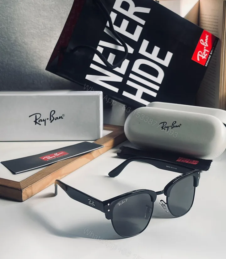View 1 of Ray-Ban Clubmaster Black-Dark Polarized Metal