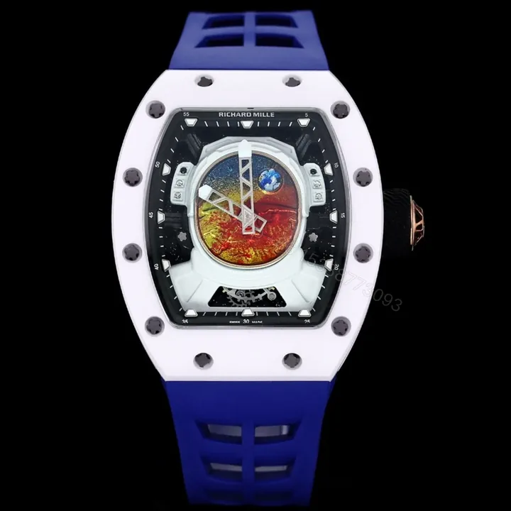 View 1 of Richard Mille RM52-05 Pharrell Williams Mars Mission Watch White Case Blue Strap Premium Edition RM-RM52-05-PW-WHT-BLU