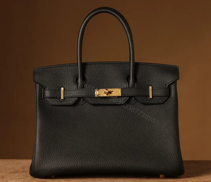 View 1 of 私人定訂製高仿HermesBirkin30黑金系列