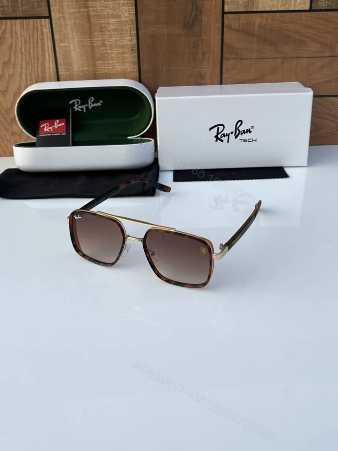 View 1 of First Copy RayBan 8830 Gold Brown Tiger Sunglasses