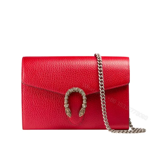 View 1 of Gucci Women Dionysus GG Supreme Chain Bag Red 20Cm 401231 CAOGX 8990
