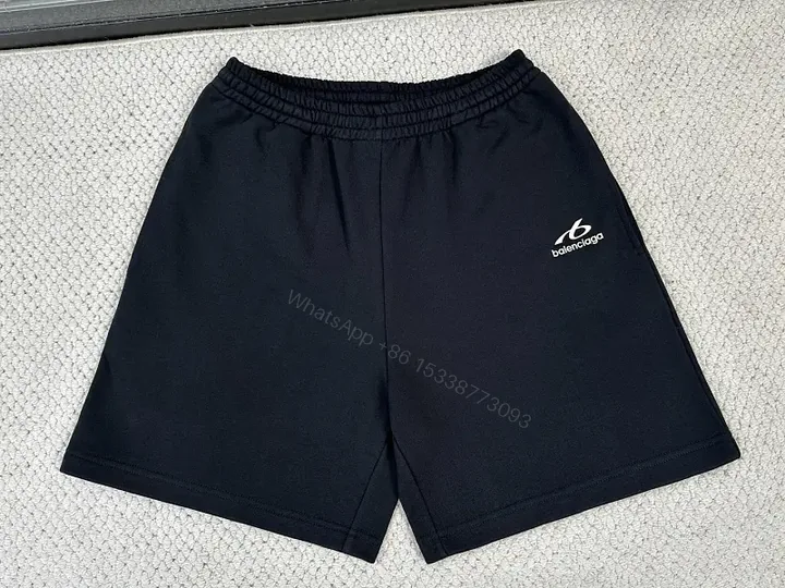 View 1 of Black Nylon / Balenciaga Logo / Sporty / Elastic Waistband / Shorts