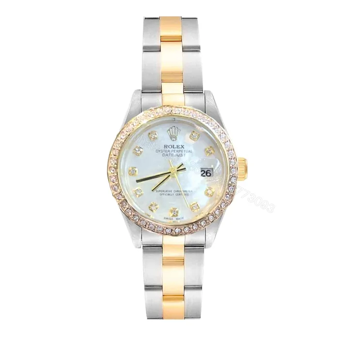 View 1 of Rolex Datejust Diamond Dial Silver And Gold In White 28Mm