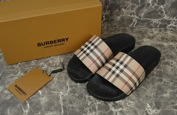 View 1 of Iconic Check Slide Sandals: All-Day Comfort, Luxury Style