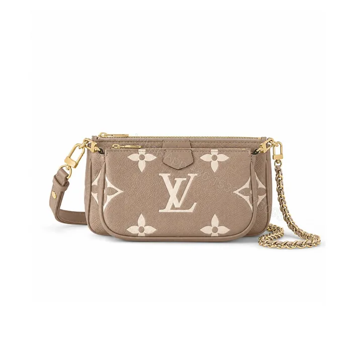 View 1 of Louis Vuitton Multi Pochette Accessoires Monogram Empreinte Greige 25Cm