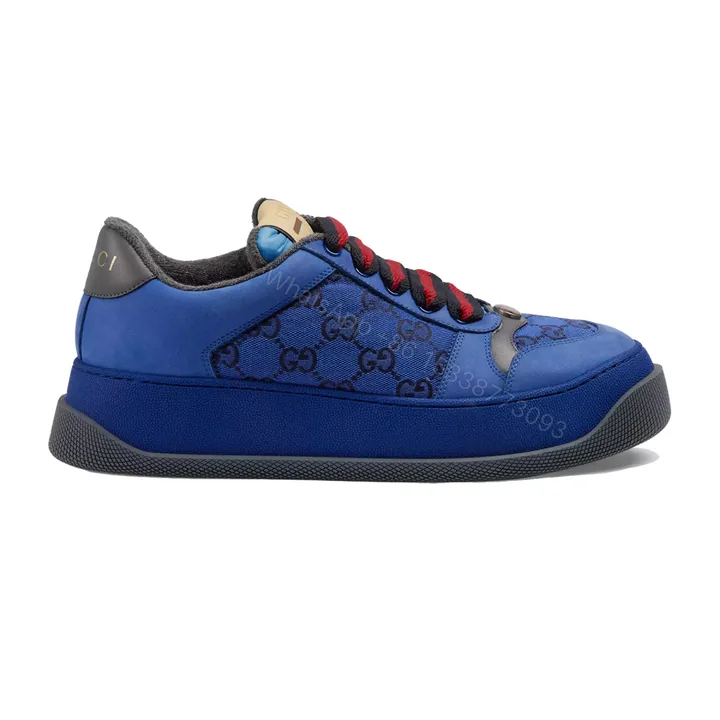 View 1 of GUCCI SCREENER GG SNEAKERS BLUE AND BLACK GG CANVAS – GC175