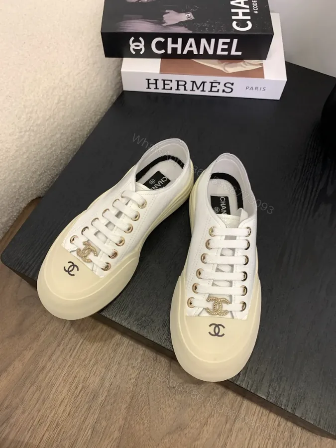 View 1 of Cream-White Leather Sneakers: Subtle Opulence, Everyday Luxury