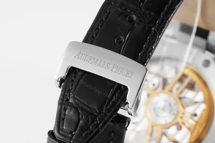 View 1 of JF Factory Audemars Piguet Royal Oak 15500 Stainless Steel Watch with Black Leather Strap