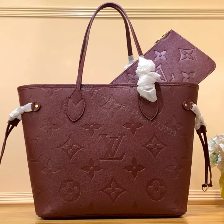 View 1 of Louis Vuitton LV Never Full Plum Red Handbags 32x29x17cm