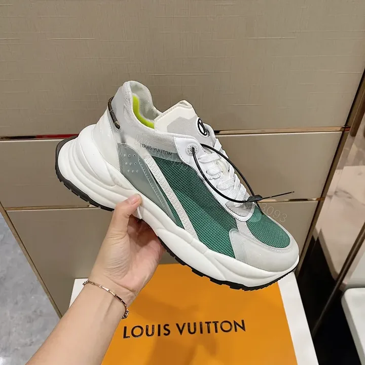 View 1 of Green Mesh LV-Inspired Sneakers: All-Day Comfort, Luxe Style