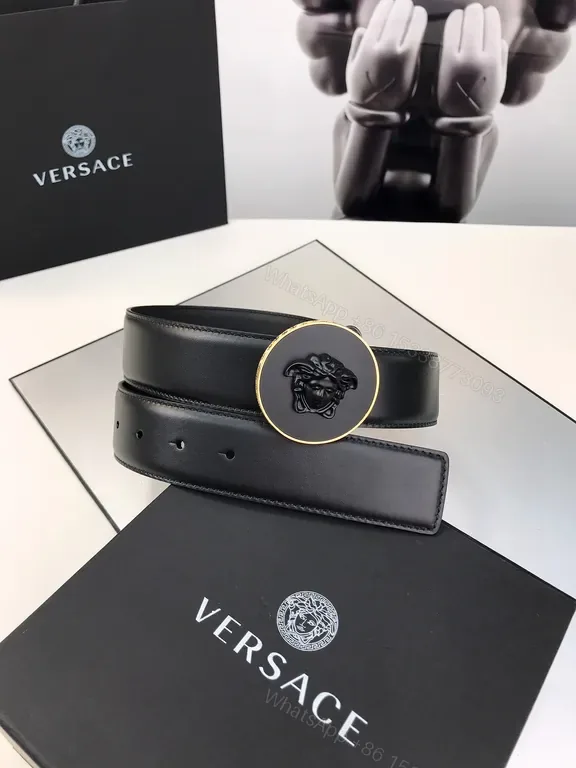 View 1 of Iconic Medusa Buckle Belt â€” Luxury Italian Leather Belt
