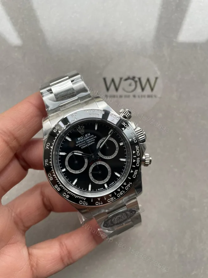 View 1 of Clean factory 1:1 Rolex 2023 Daytona 126500 Best Edition 904L Steel Black Dial SH4131