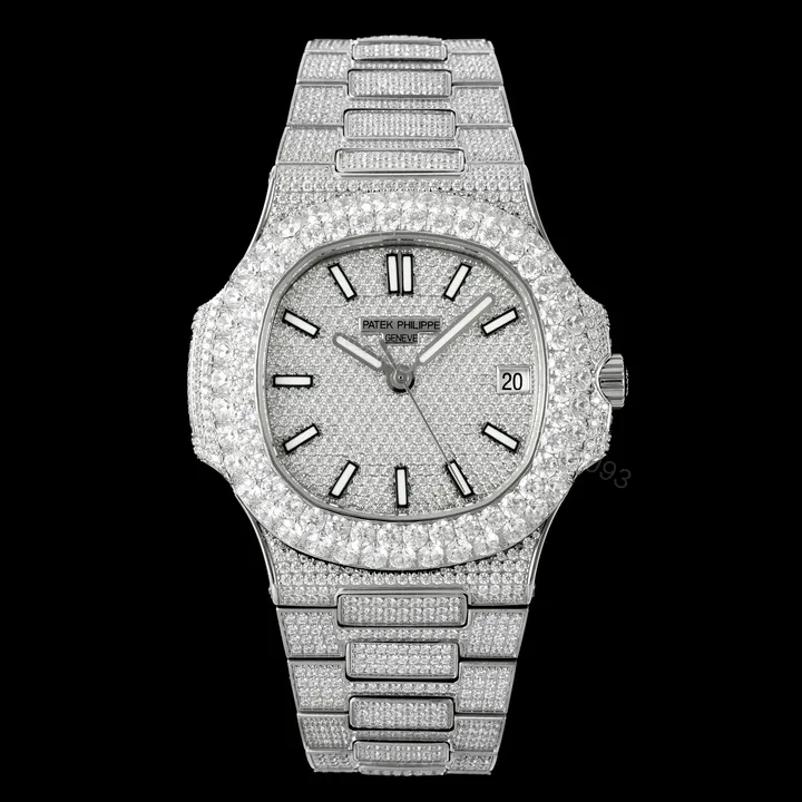 View 1 of Patek Philippe Nautilus 5711 BD1 Full Diamond Watch 40mm Pavé Bracelet Edition AMG-PP-BD1-5711-2600-PAVE
