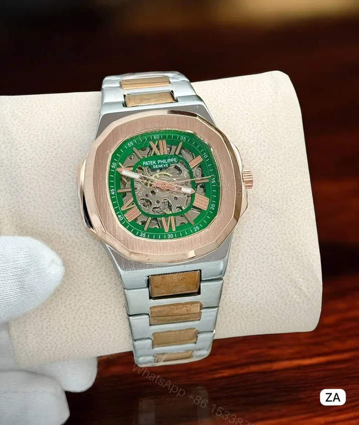 View 1 of Patek Philippe Green Dial Silver Watch First Copy | AAA+ Replica