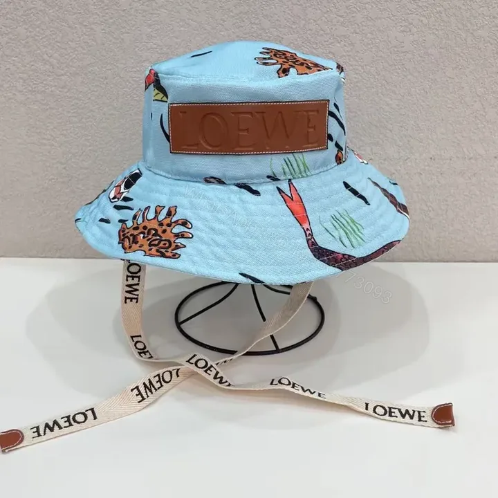View 1 of Lightweight LOEWE Patterned Bucket Hat - Signature Patch, Breathable Style