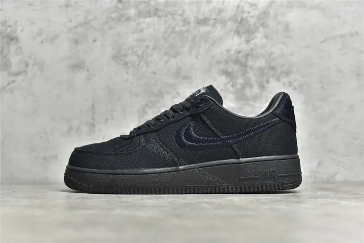View 1 of Stussy X Air Force 1 Low Triple Black Reps