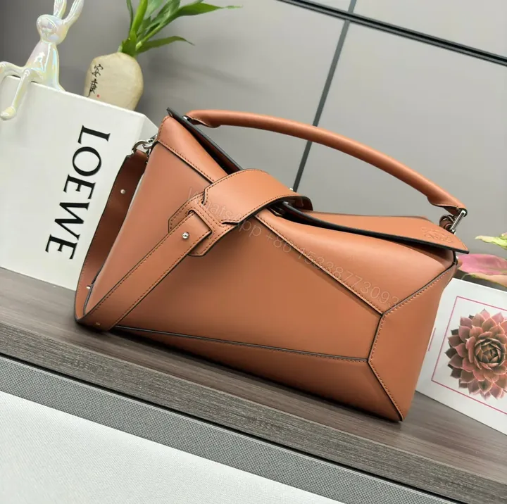 View 1 of LOEWE Puzzle Edge bag in tan calfskin