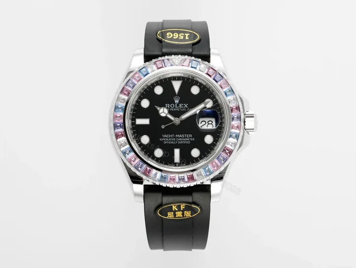 View 1 of WWF Factory Clean Factory Rolex Yacht-Master Black with Gem Bezel