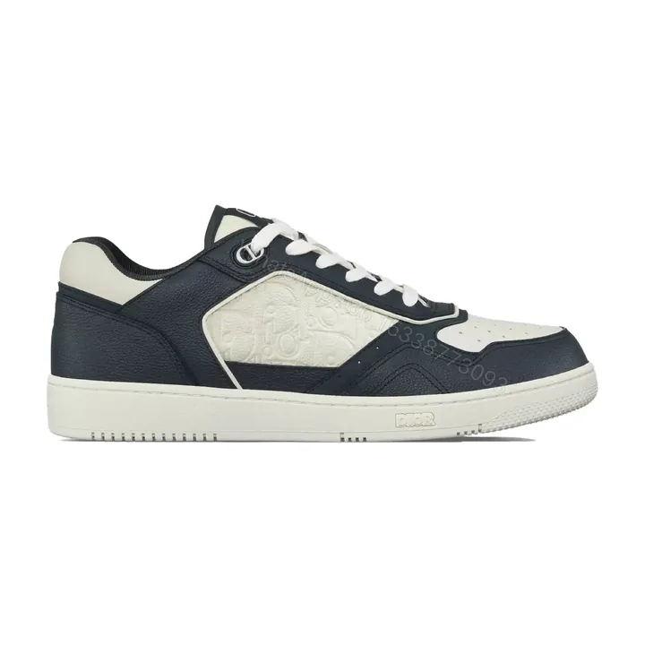 View 1 of DIOR B27 UPTOWN LOW-TOP SNEAKERS NAVY BLUE AND WHITE GRAINED CALFSKIN WITH WHITE GRAVITY LEATHER – CD222