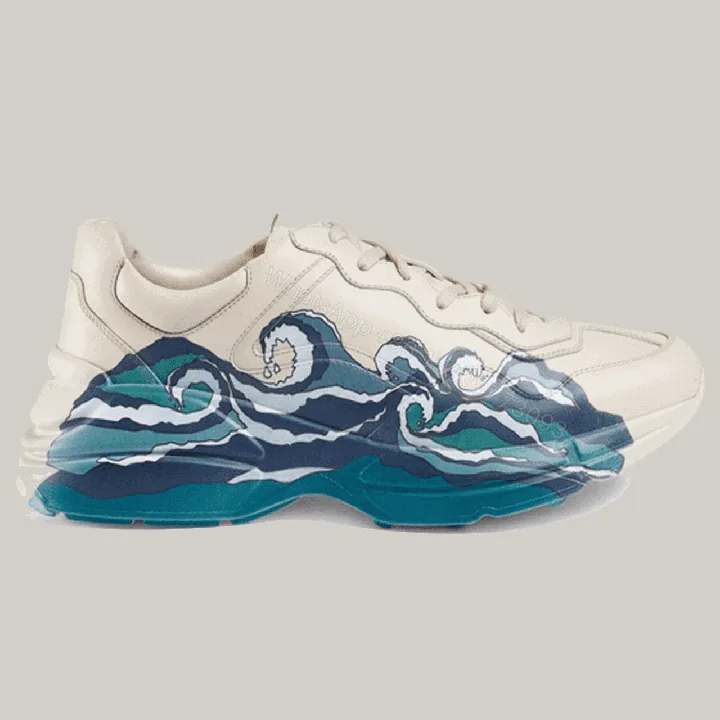 View 1 of GUCCI RHYTON LEATHER SNEAKER WITH WAVE