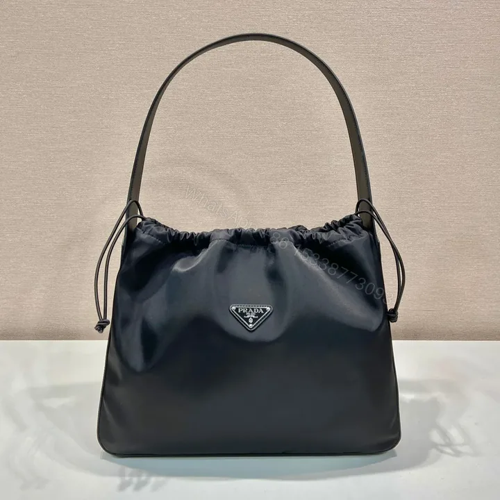 View 1 of LARGE DRAWSTRING BAG 37 IN BLACK RE-NYLON