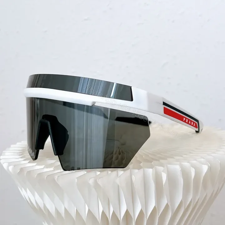 View 1 of Prada Shield Sunglasses â€“ White Frame, UV400, Luxe Edge