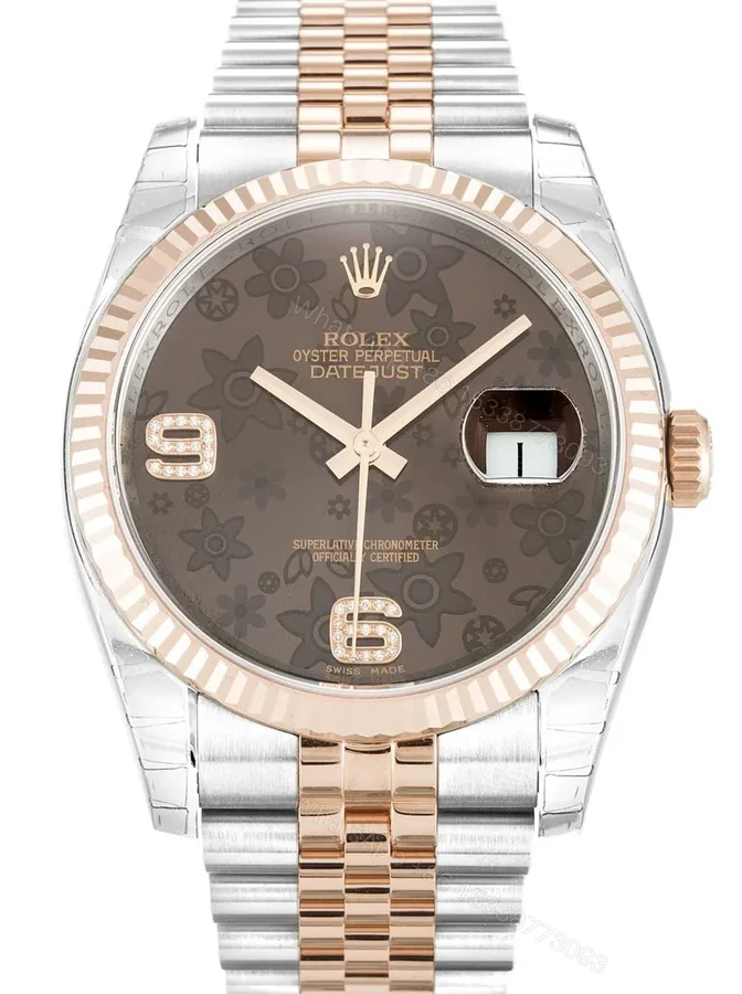 View 1 of Replica Rolex Datejust Chocolate Floral Dial 116231 36 mm