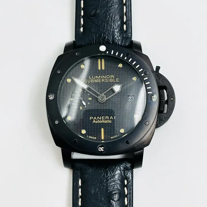View 1 of GF Factory Panerai Luminor Submersible Automatic Black Dial 316L Stainless Steel Case Leather Strap Watch
