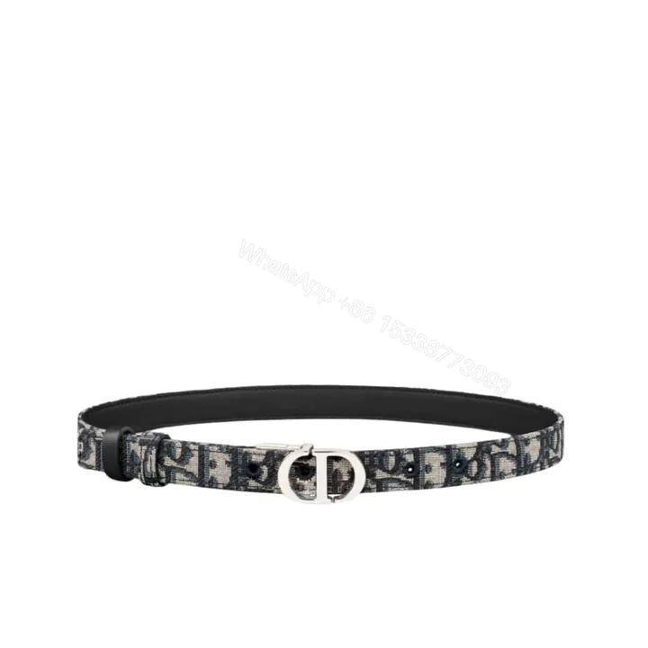 View 1 of DIOR 30 MONTAIGNE REVERSIBLE BELT BLUE IN SILVER 20MM