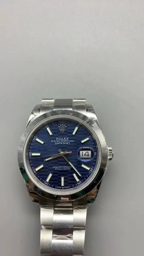 View 1 of Rolex Datejust 41 Stainless Steel Smooth Oyster Blue Dial 126300-0001