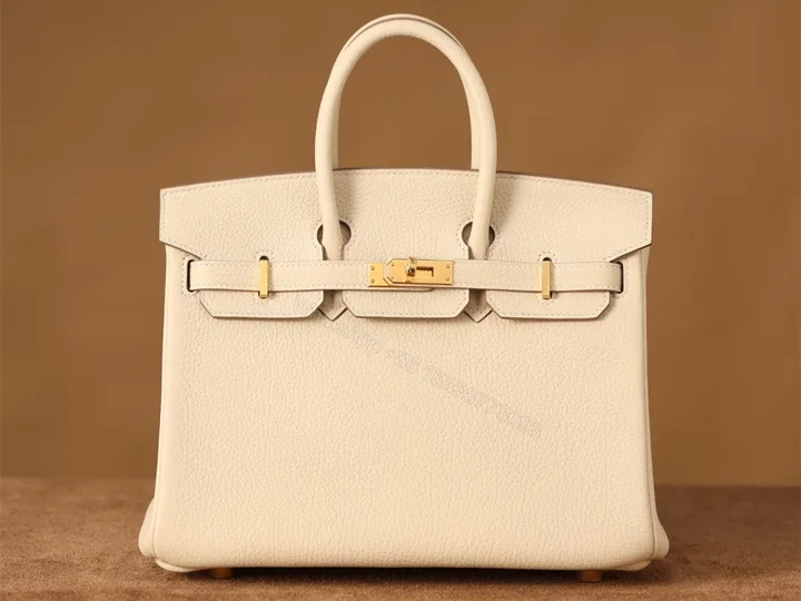 View 1 of 高仿真皮HermesBirkin25柏金包正品級別奶昔金扣