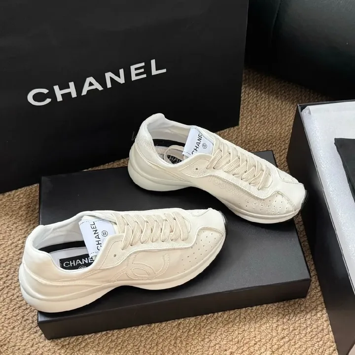 View 1 of White Leather Sneakers - Subtle Texture, Everyday Luxury