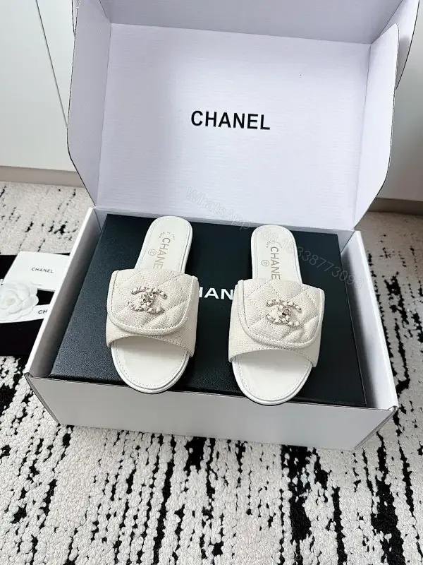 View 1 of White Satin Mules: Crystal Crest, Ultra-Luxe Comfort