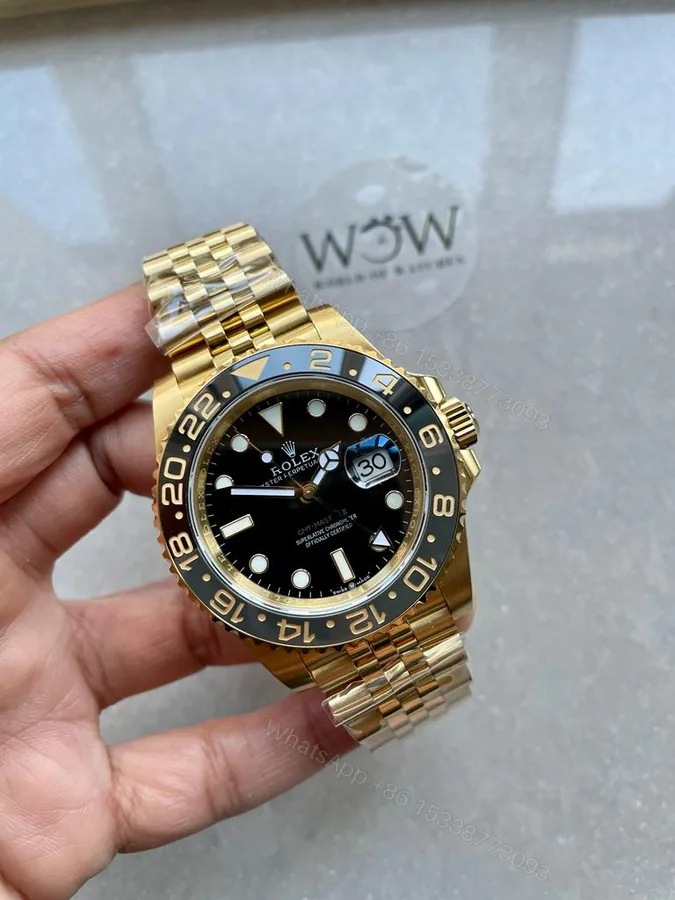 View 1 of EWF Factory 1:1 Rolex GMT-Master II 126718GRNR 904L YG Black Dial Dots VR3285