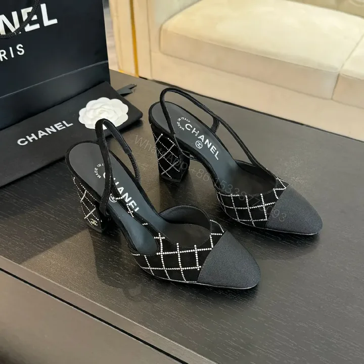 View 1 of Grid-Pattern Slingbacks: Modern Luxury, All-Day Comfort, Pointed Toe
