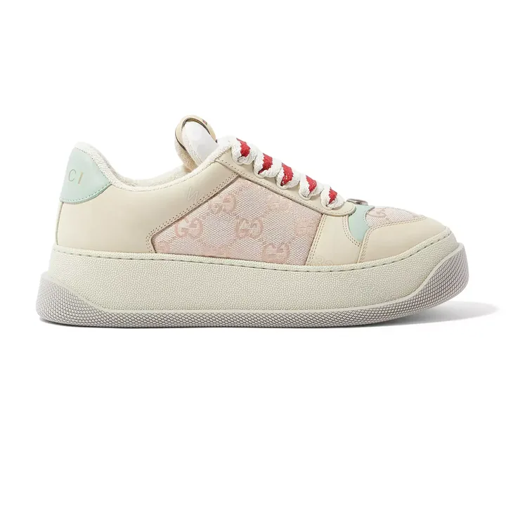 View 1 of GUCCI SCREENER TRAINER SNEAKERS IN BEIGE AND PINK – GC170