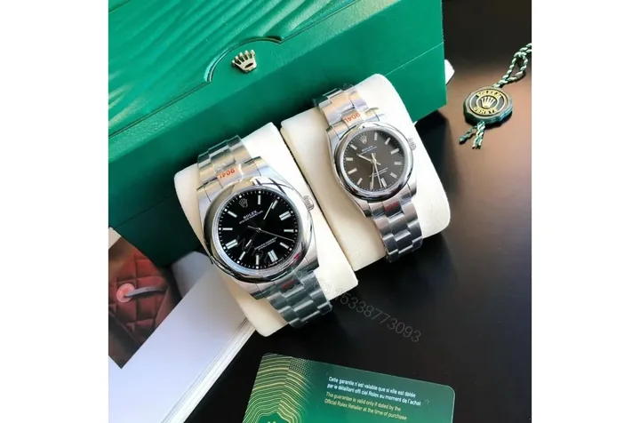 View 1 of Replica Rolex Oyster Perpetual SS/SS Black/Stk 31/41 mm