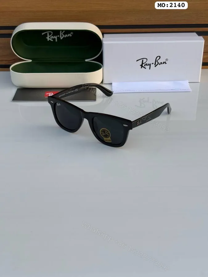 View 1 of First Copy Ray Ban 2140 Wayfarer Black Shining Men’s Sunglasses