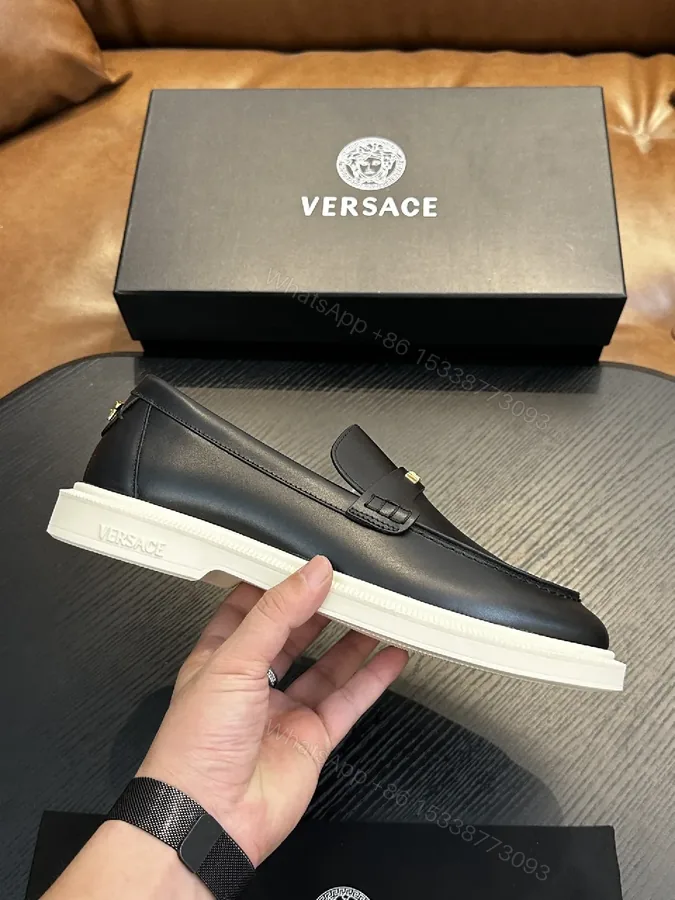 View 1 of Premium Leather Loafer with Versace Detailing - Modern Comfort Shoes