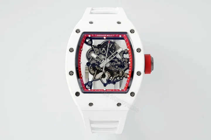 View 1 of Richard Mille RM055 APSF Red Ceramic / Rubber Skeleton Dial Super Clone