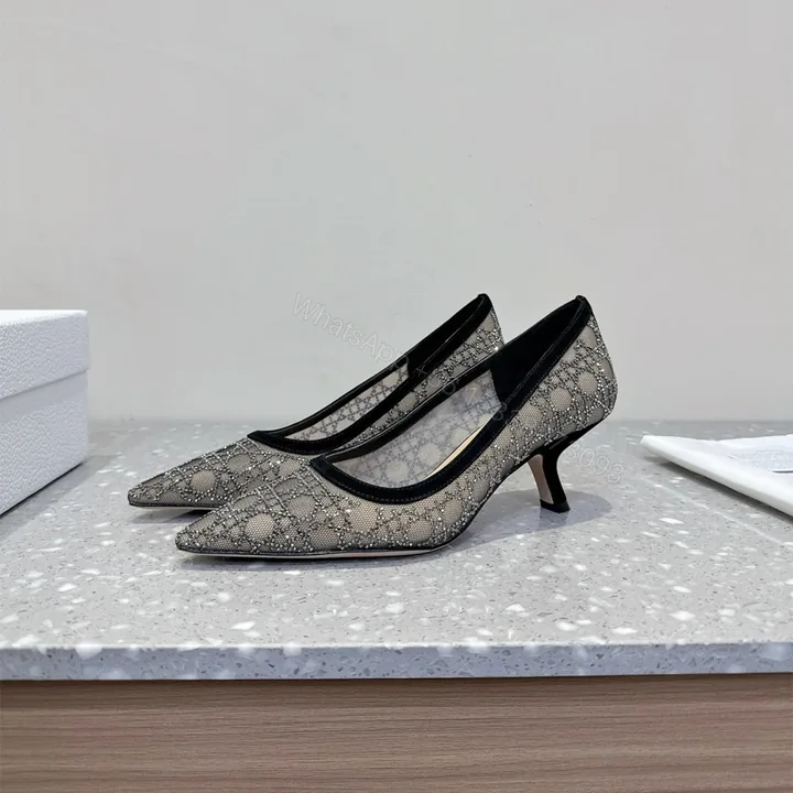 View 1 of 高仿Dior*Capture系列KDH304尖頭燙鑽高踭鞋6.5CM黑色免檢版