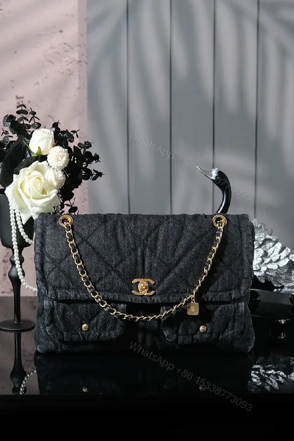 View 1 of Chic Velvet Quilted Flap Bag with Gold Chain - Evening