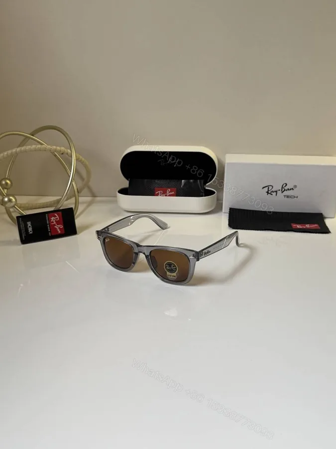 View 1 of First Copy Ray-Ban 2140 Grey Brown Wayfarer Sunglasses UV Protected Premium Quality