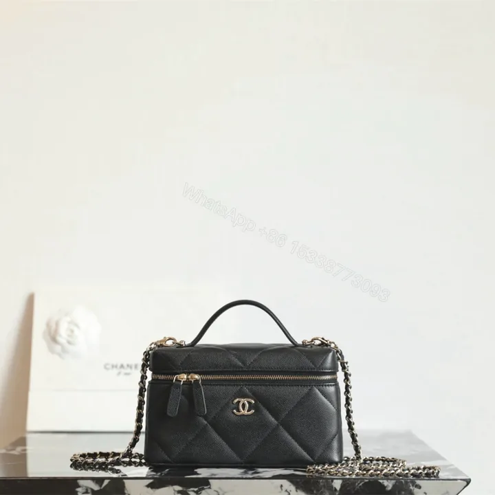 View 1 of 高仿Chanel*25K系列AP4936小牛皮盒子包黑色免檢版