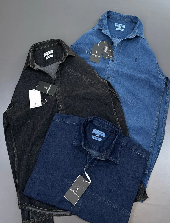 View 1 of First Copy YSL Premium Denim Shirt