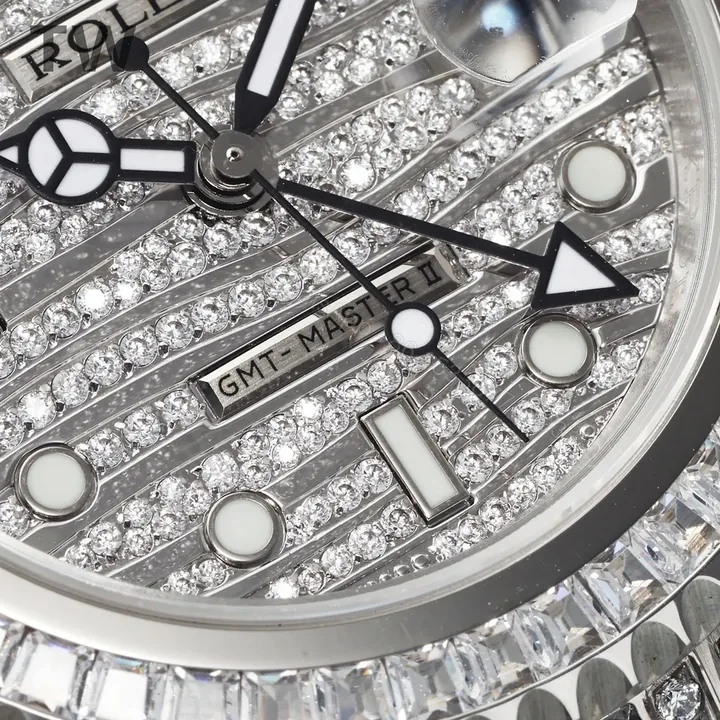 View 1 of GS Factory Clean Factory TW Rolex GMT II Diamond Watch – Silver
